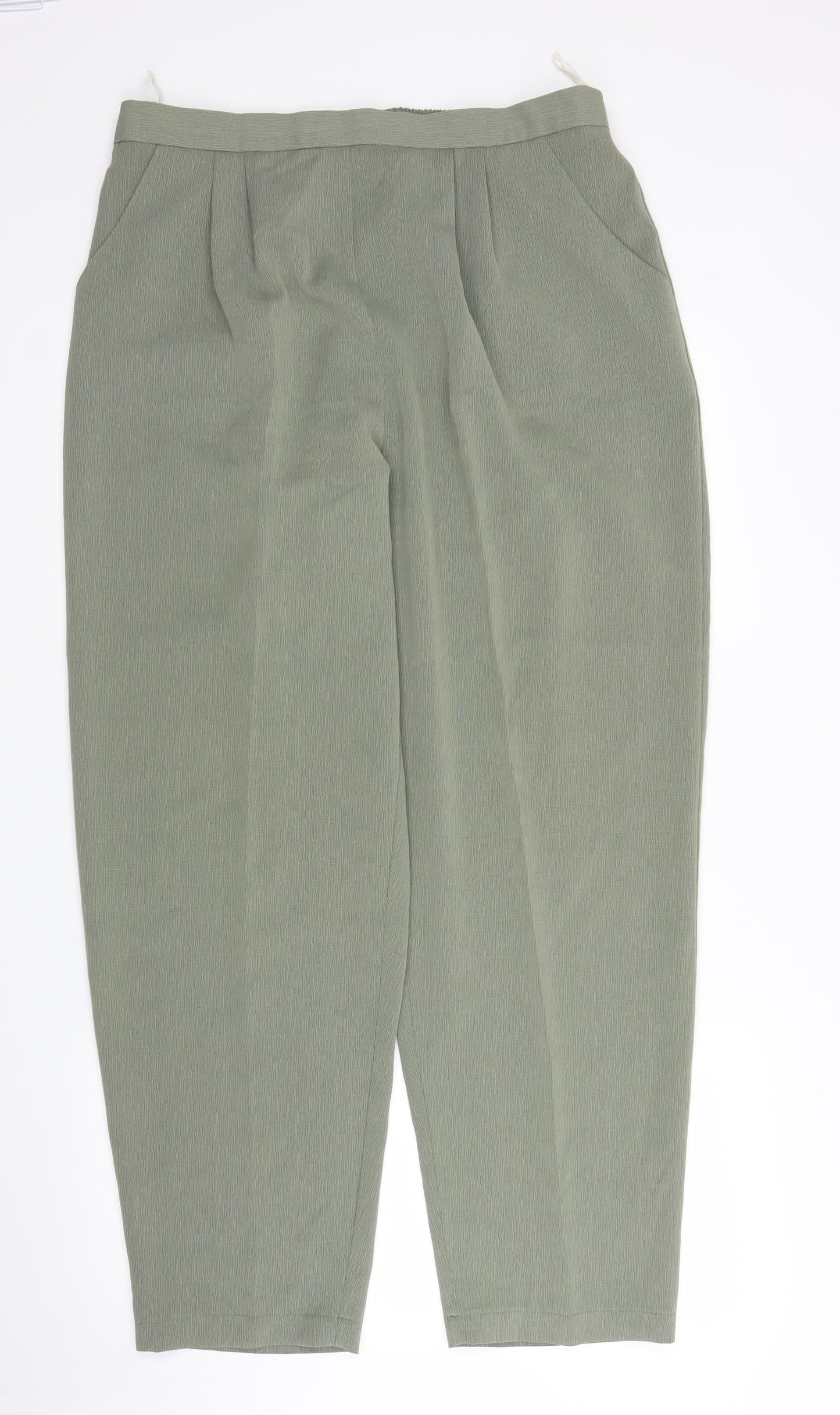 Womens UK Size 20 Design Essentials Regular Fit Capri Green Trousers
