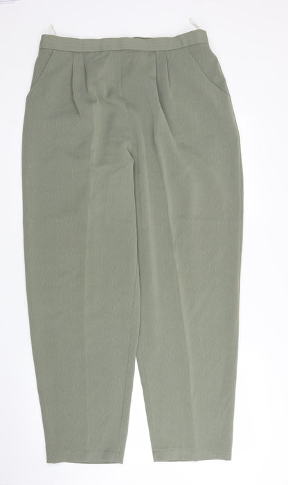 Womens UK Size 20 Design Essentials Regular Fit Capri Green Trousers
