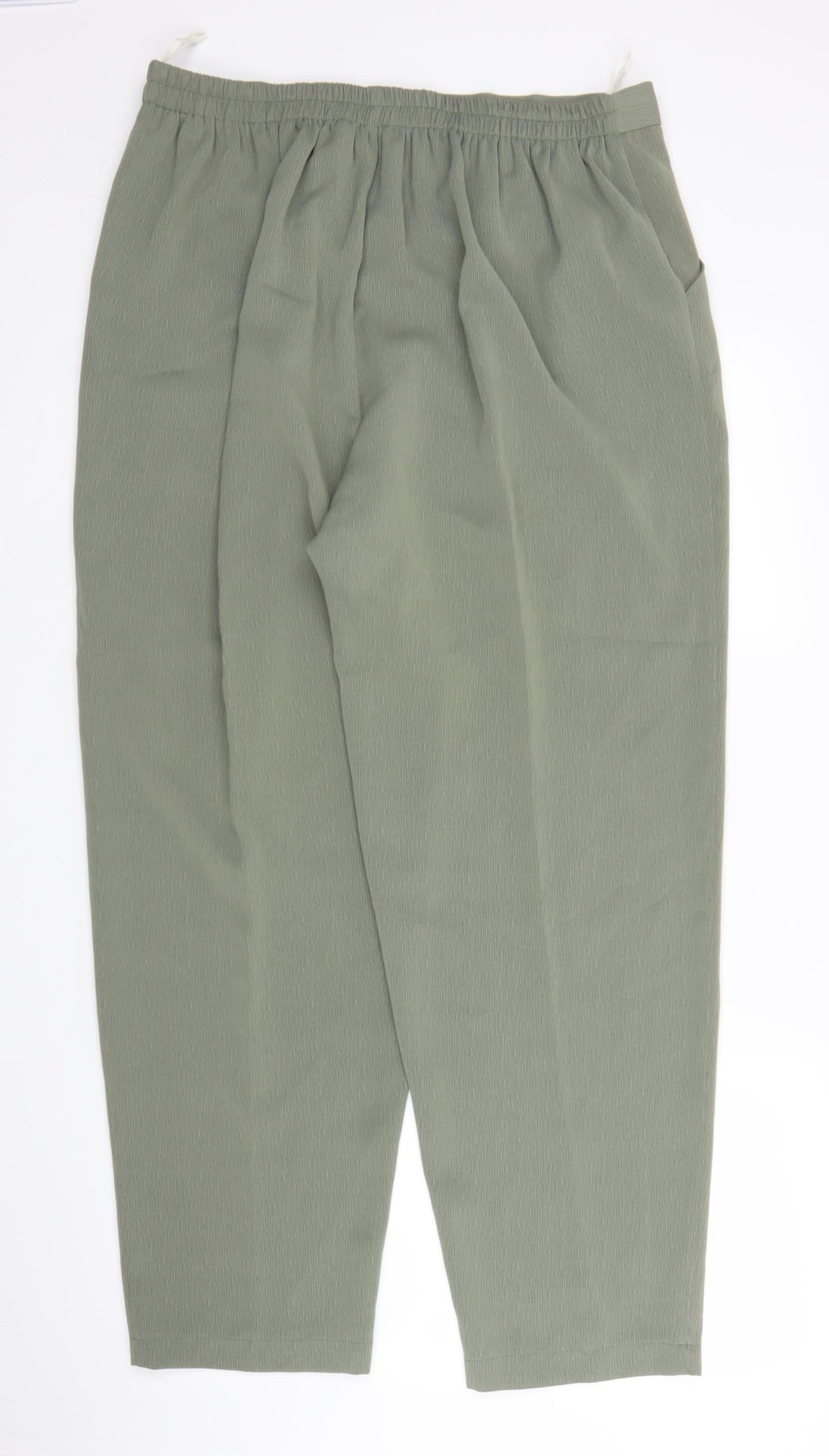 Womens UK Size 20 Design Essentials Regular Fit Capri Green Trousers