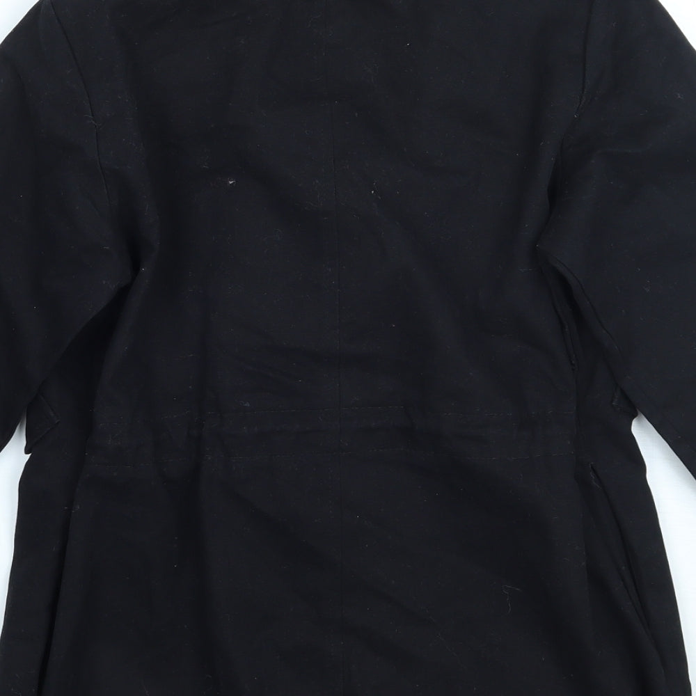 Happy star Womens Black Floral  Jacket Coat Size 8
