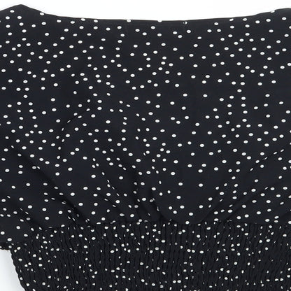 SheIn Womens Black Polka Dot  Basic Blouse Size L