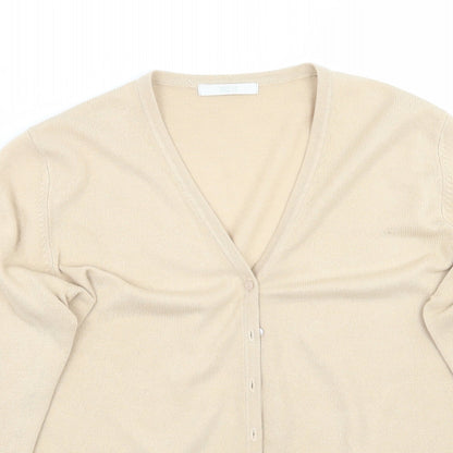 Womens UK Size 14 Marks and Spencer Beige Cardigan Jumper