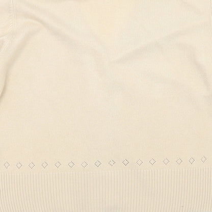 Womens UK Size 14 Marks and Spencer Beige Cardigan Jumper