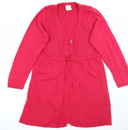Womens UK Size 14 casual comfort Pink Cardigan Jumper