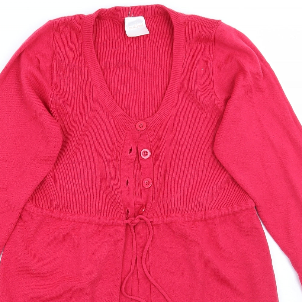 Womens UK Size 14 casual comfort Pink Cardigan Jumper