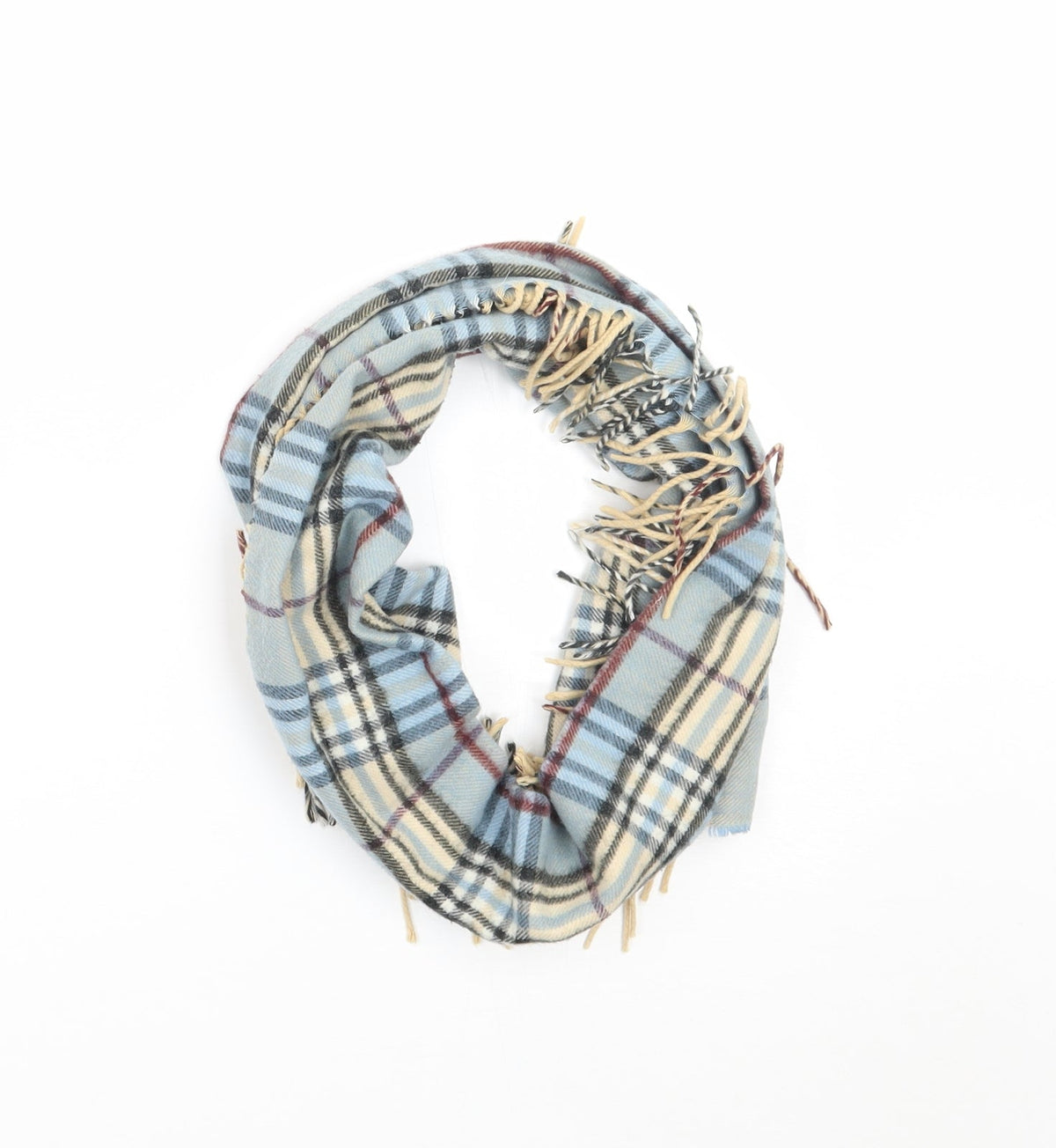 Preworn Womens Blue Check   Scarf