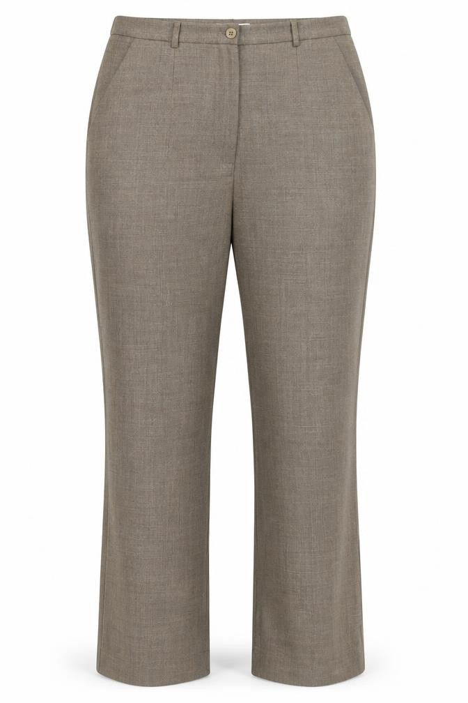 Front view of cotswold women’s beige trousers, size UK 14, 30-inch leg