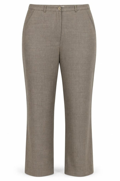 Front view of cotswold women’s beige trousers, size UK 14, 30-inch leg