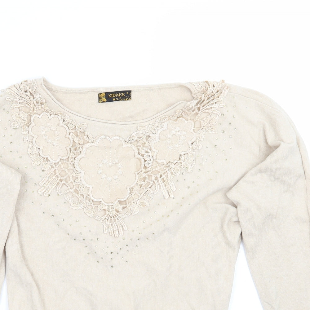 Kidaer Womens Beige   Pullover Jumper Size M