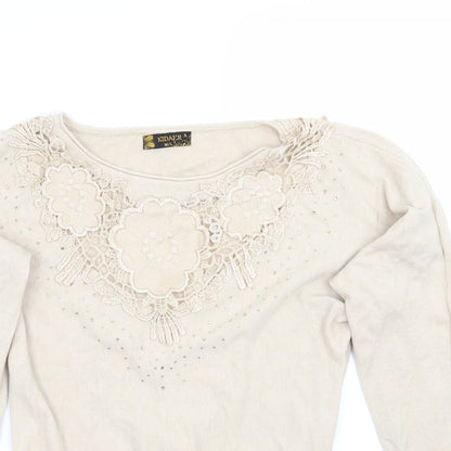 Kidaer Womens Beige   Pullover Jumper Size M