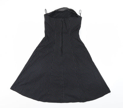 New Look Womens Black Polka Dot  A-Line  Size 8