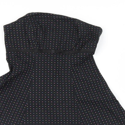 New Look Womens Black Polka Dot  A-Line  Size 8