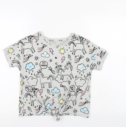 NEXT Girls Grey   Wrap Polo Size 9 Years