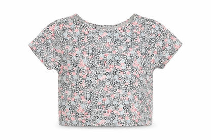 Front view of New Look girls’ multicoloured floral camisole t-shirt, size 9, years