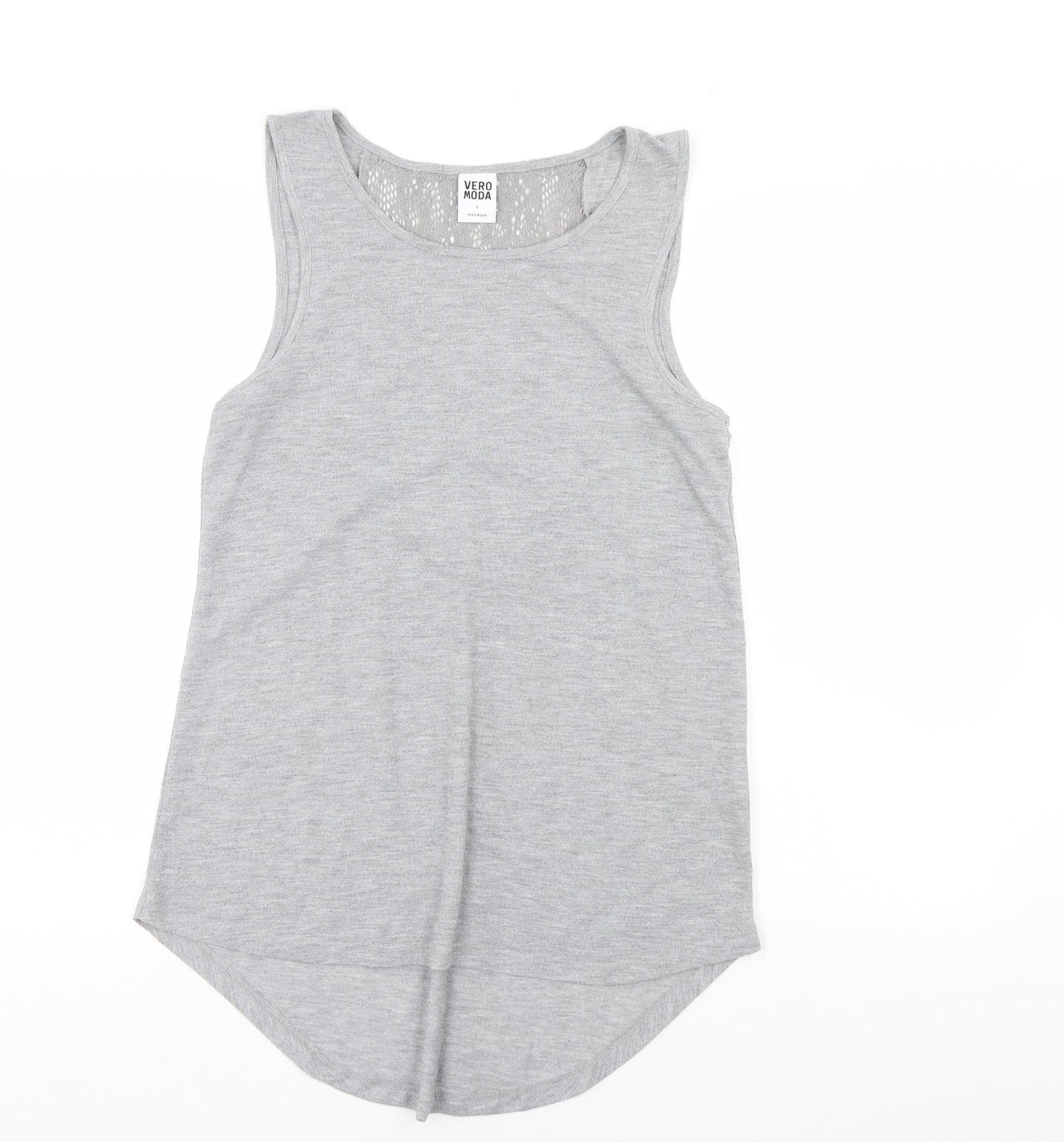 Womens UK Size S VERO MODA Grey Basic Tank
