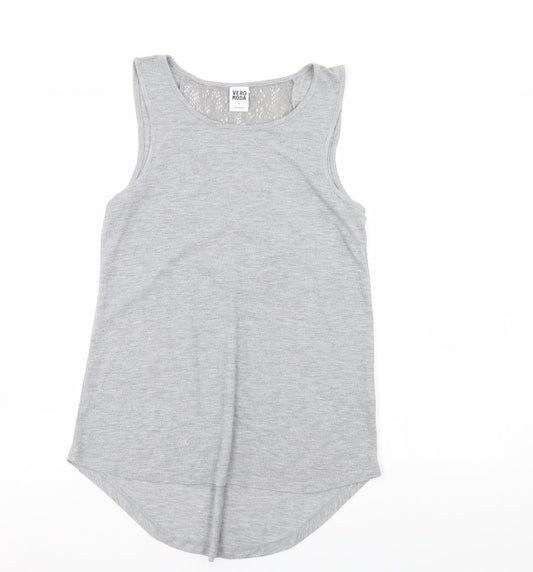 Womens UK Size S VERO MODA Grey Basic Tank