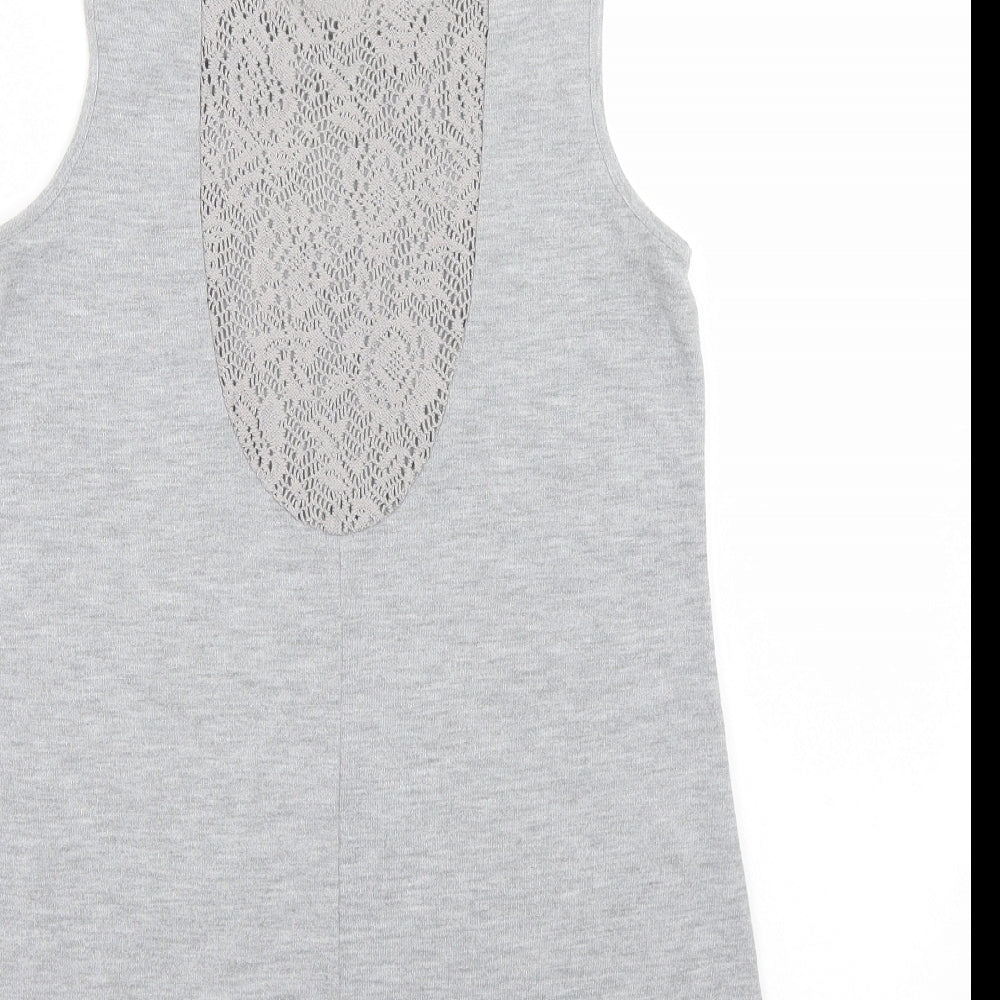 Womens UK Size S VERO MODA Grey Basic Tank