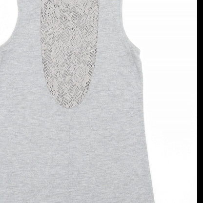 Womens UK Size S VERO MODA Grey Basic Tank
