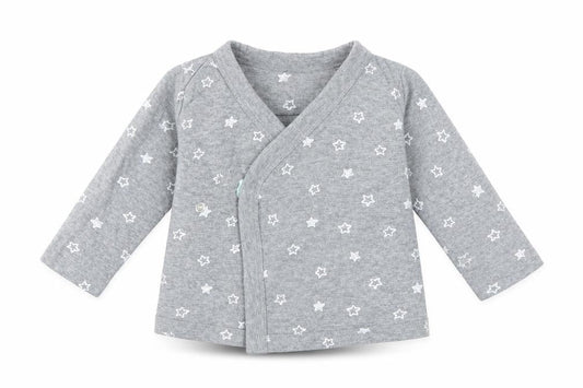 Front view of Marks & Spencer Baby Grey Spotted Basic T-Shirt, size 3-6, Months
