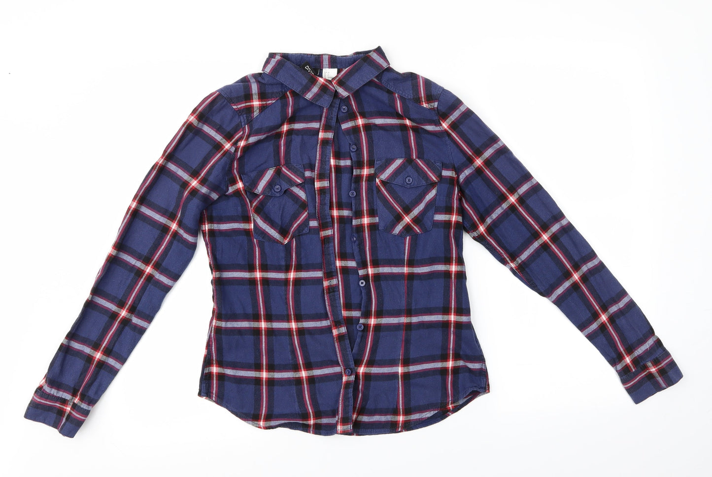 Womens UK Size 8 H&M Purple Basic Button-Up