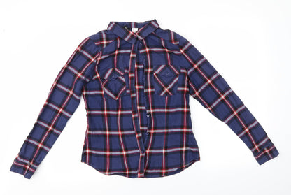 Womens UK Size 8 H&M Purple Basic Button-Up