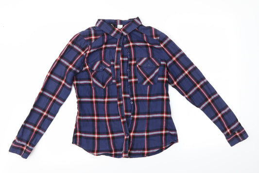 Womens UK Size 8 H&M Purple Basic Button-Up