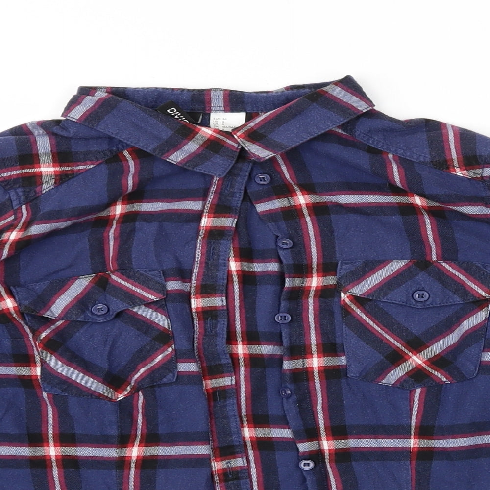Womens UK Size 8 H&M Purple Basic Button-Up
