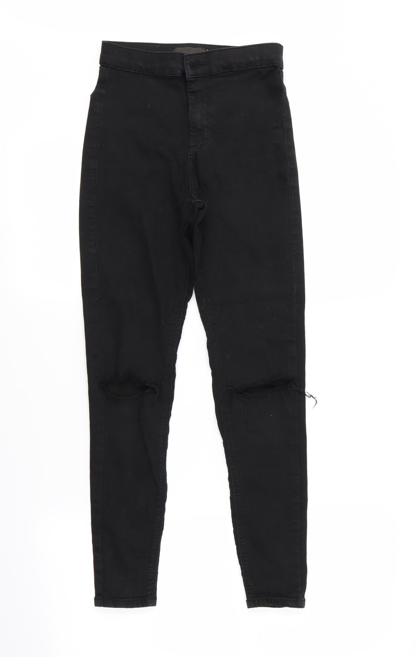 Mens UK Size S Preworn Regular Fit Straight Black Jeans