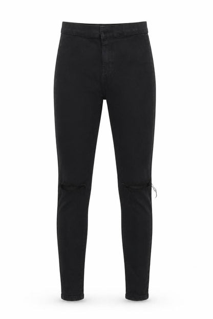 Mens UK Size S Preworn Regular Fit Straight Black Jeans