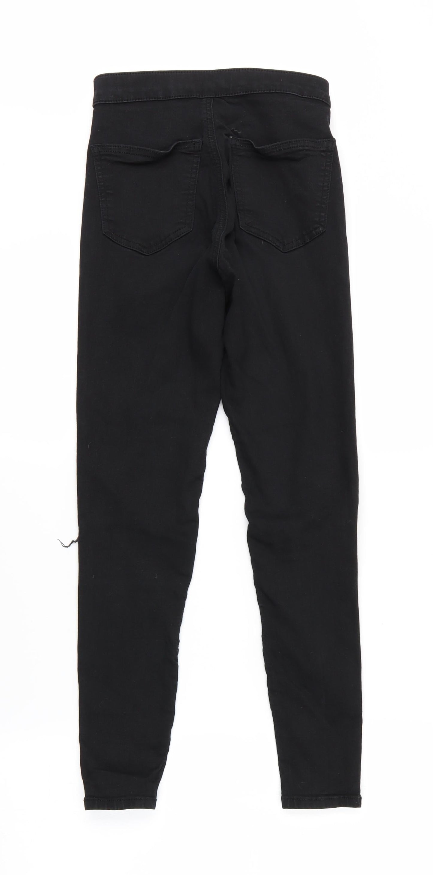 Mens UK Size S Preworn Regular Fit Straight Black Jeans