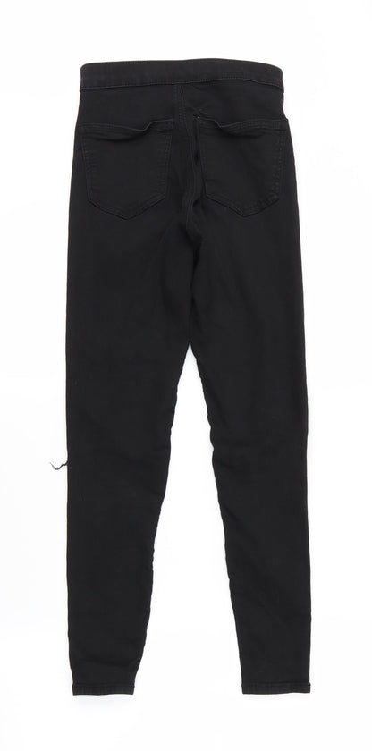 Mens UK Size S Preworn Regular Fit Straight Black Jeans