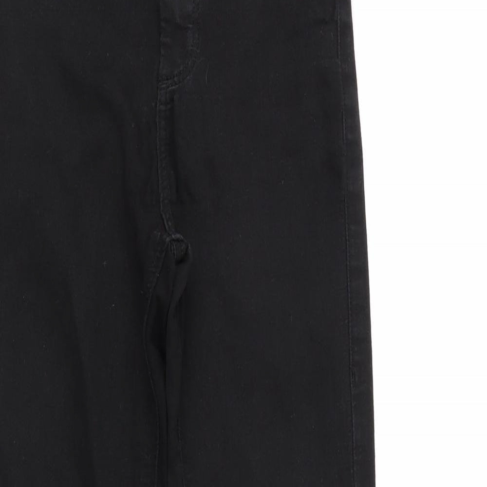 Mens UK Size S Preworn Regular Fit Straight Black Jeans