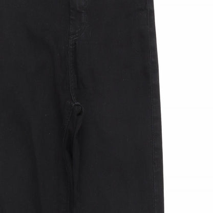 Mens UK Size S Preworn Regular Fit Straight Black Jeans