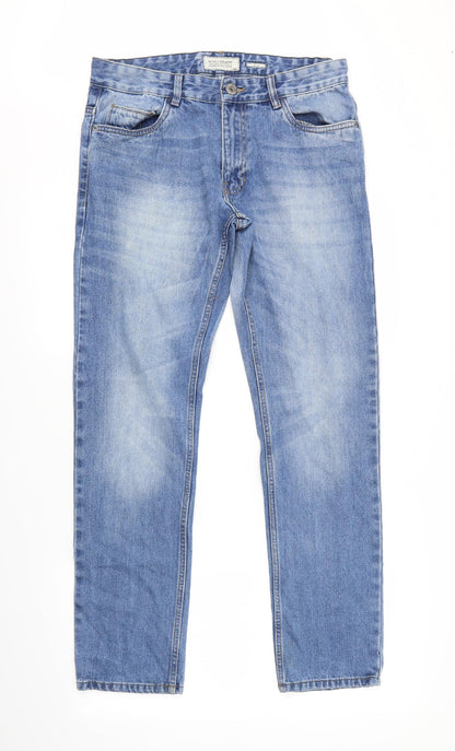 Mens UK Size 23 in Preworn Regular Fit Straight Blue Jeans