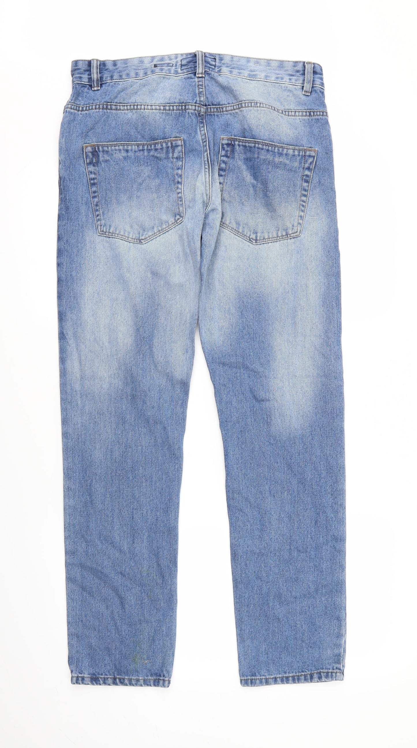 Mens UK Size 23 in Preworn Regular Fit Straight Blue Jeans
