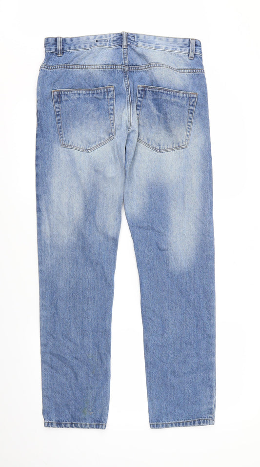 Mens UK Size 23 in Preworn Regular Fit Straight Blue Jeans