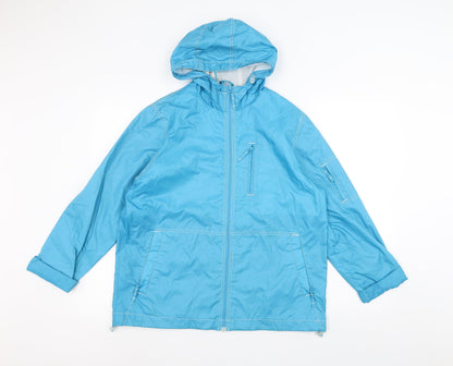 Womens UK Size M Reflections Blue Rain Coat
