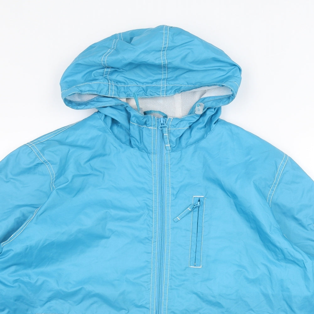 Womens UK Size M Reflections Blue Rain Coat