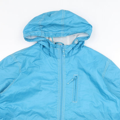 Womens UK Size M Reflections Blue Rain Coat