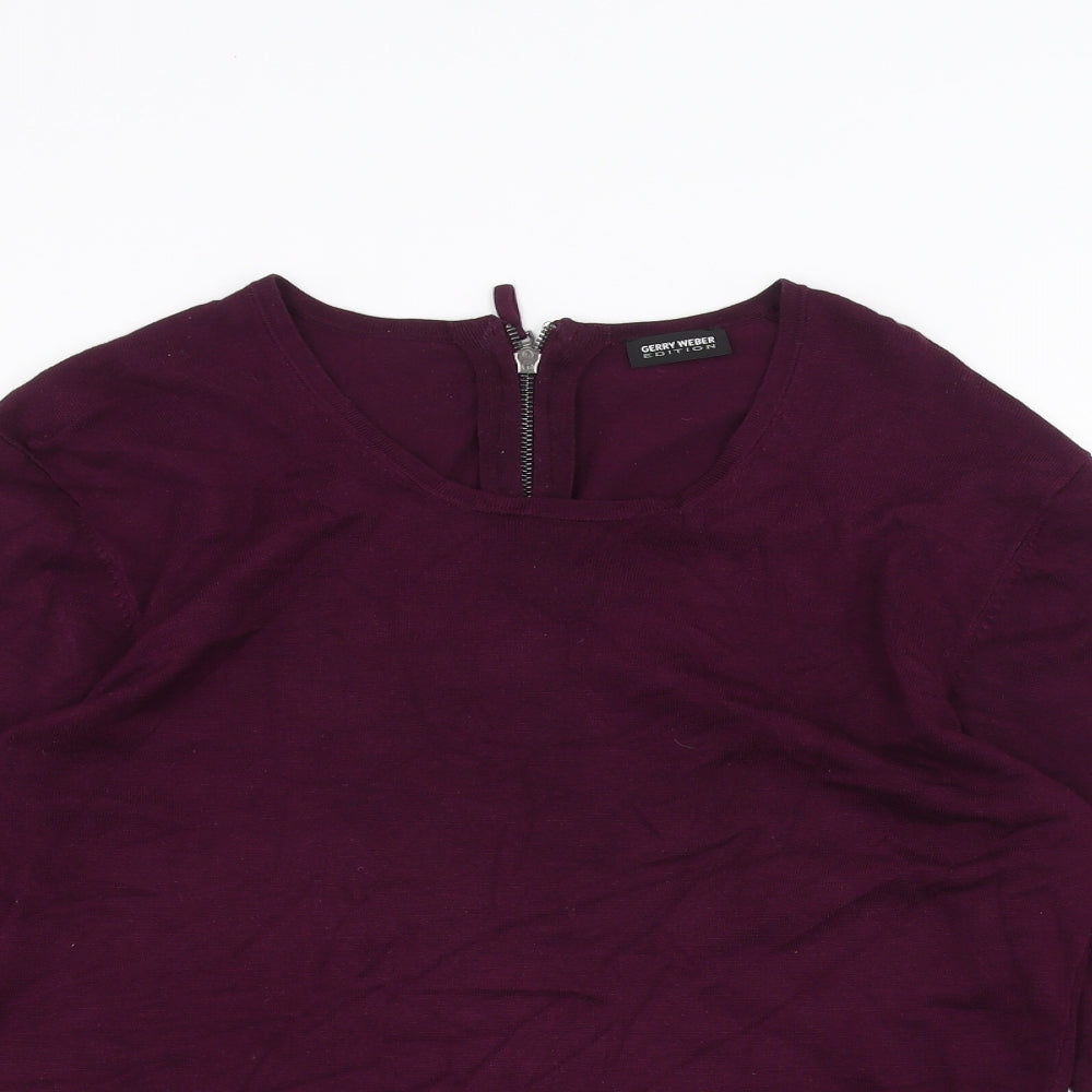 Womens UK Size 12 Gerry Weber Purple Basic T-Shirt