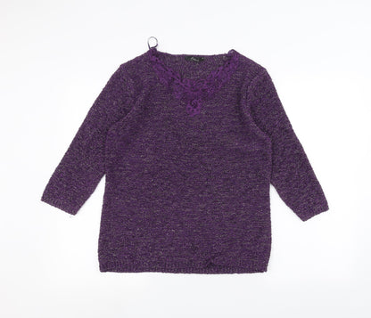 Womens UK Size M BM Purple Pullover Jumper