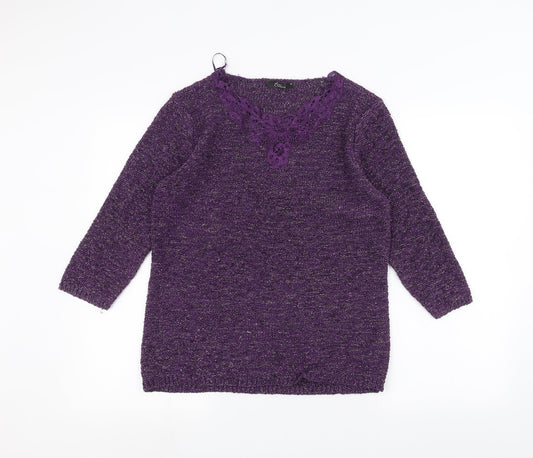 Womens UK Size M BM Purple Pullover Jumper