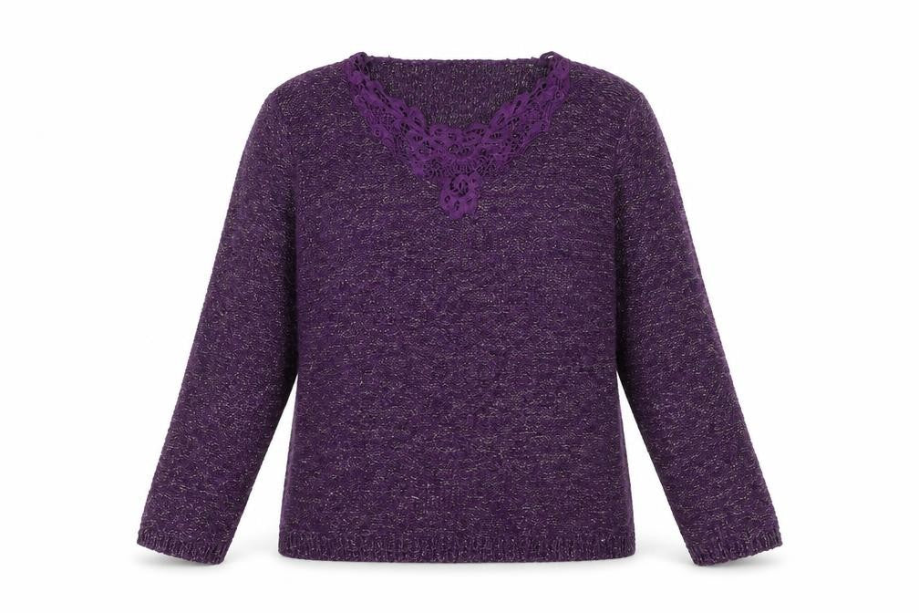 Bonmarché Womens Purple Pullover Jumper Size M