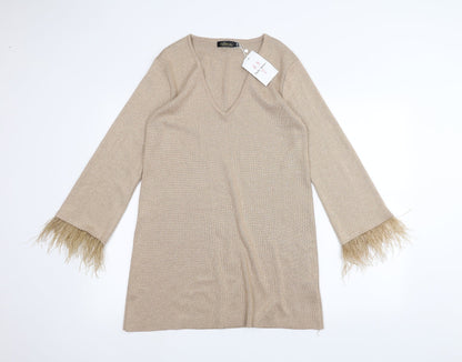 FLAM Mode Womens Brown   Pullover Jumper Size M