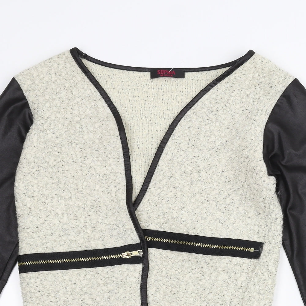 Sophia Mirza Womens White   Jacket Coatigan Size M
