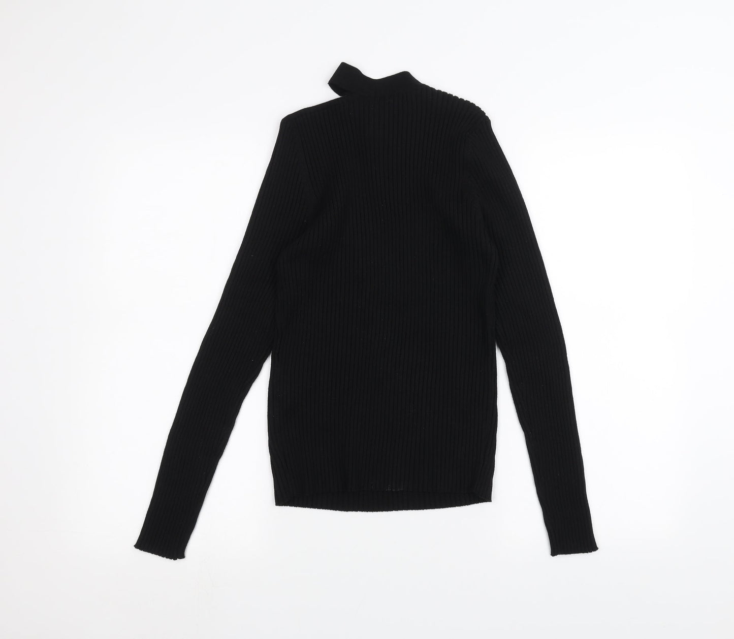 Womens UK Size M New Look Black Basic T-Shirt