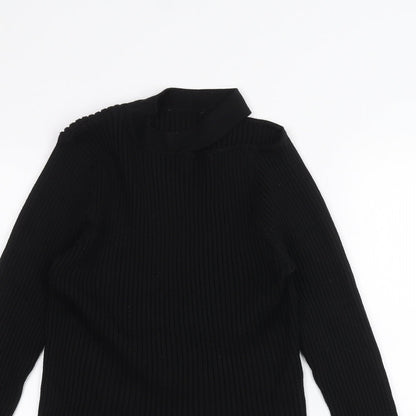 Womens UK Size M New Look Black Basic T-Shirt