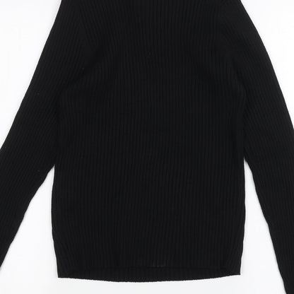 Womens UK Size M New Look Black Basic T-Shirt