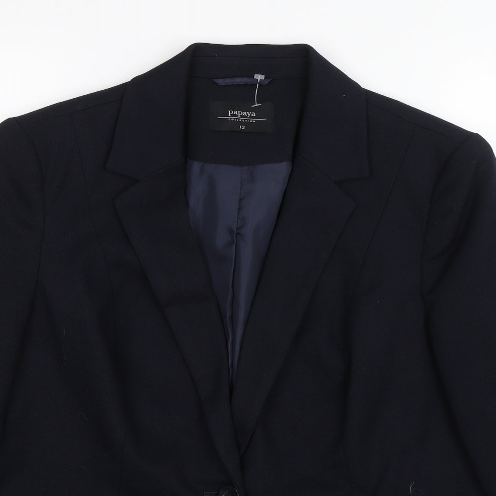 Papaya Womens Blue   Jacket Blazer Size 12