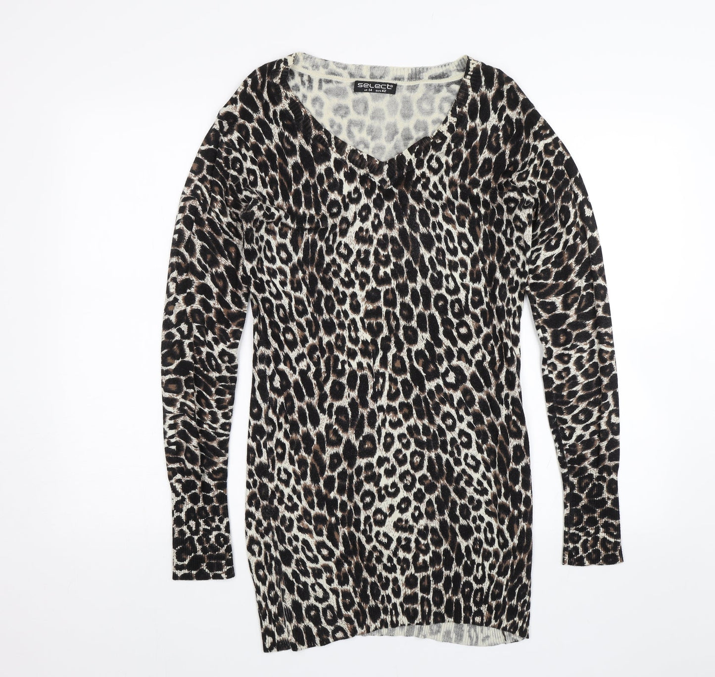 Select Womens Black Animal Print  Shift  Size 14